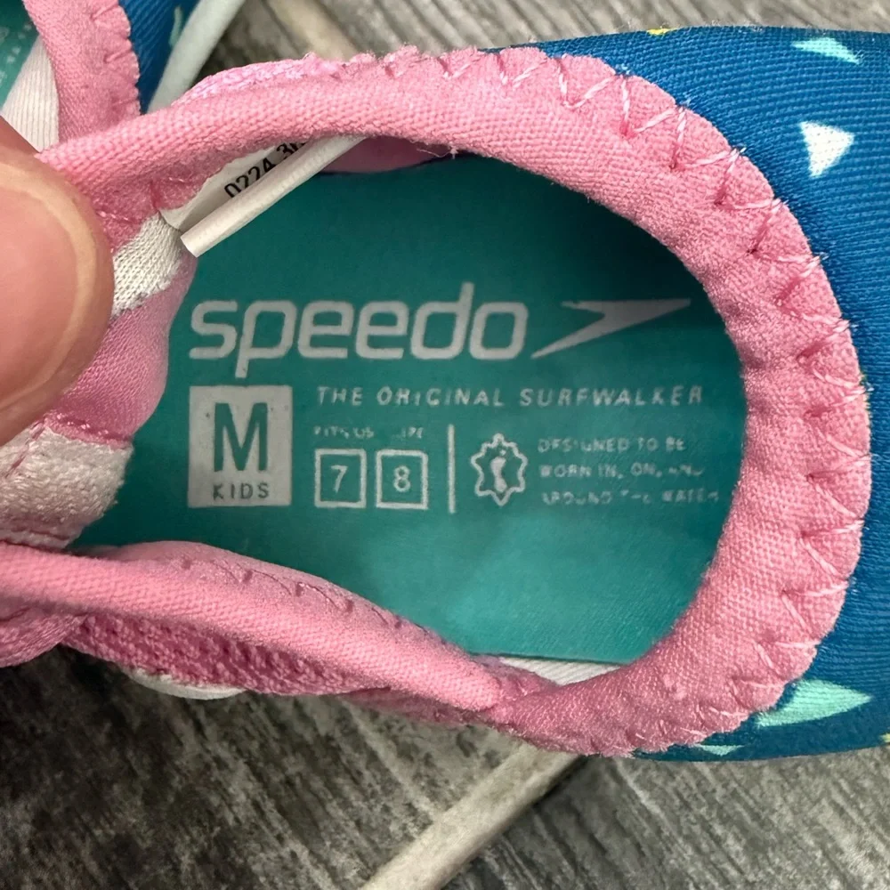 Speedo Toddler Aqua and Pink Patterned Water Shoes